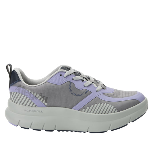 Alegria Solstyce rocker bottom enables smooth heel-to-toe motion for comfortable walking.
