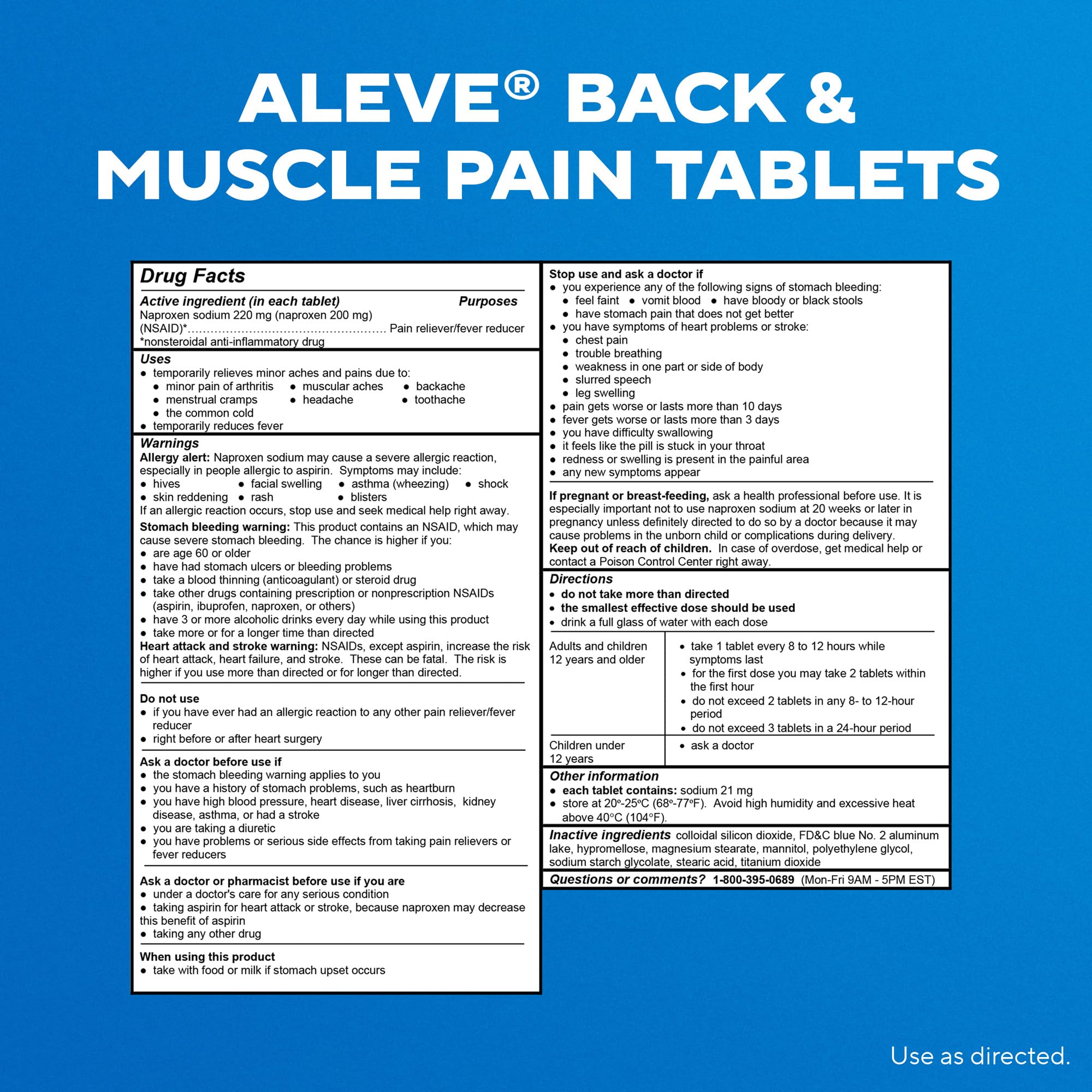 Aleve compact tablets easy to swallow for busy days