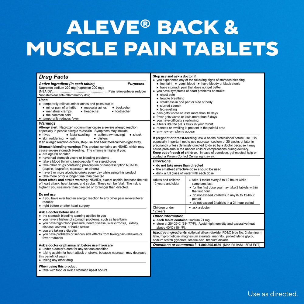 Aleve compact tablets easy to swallow for busy days
