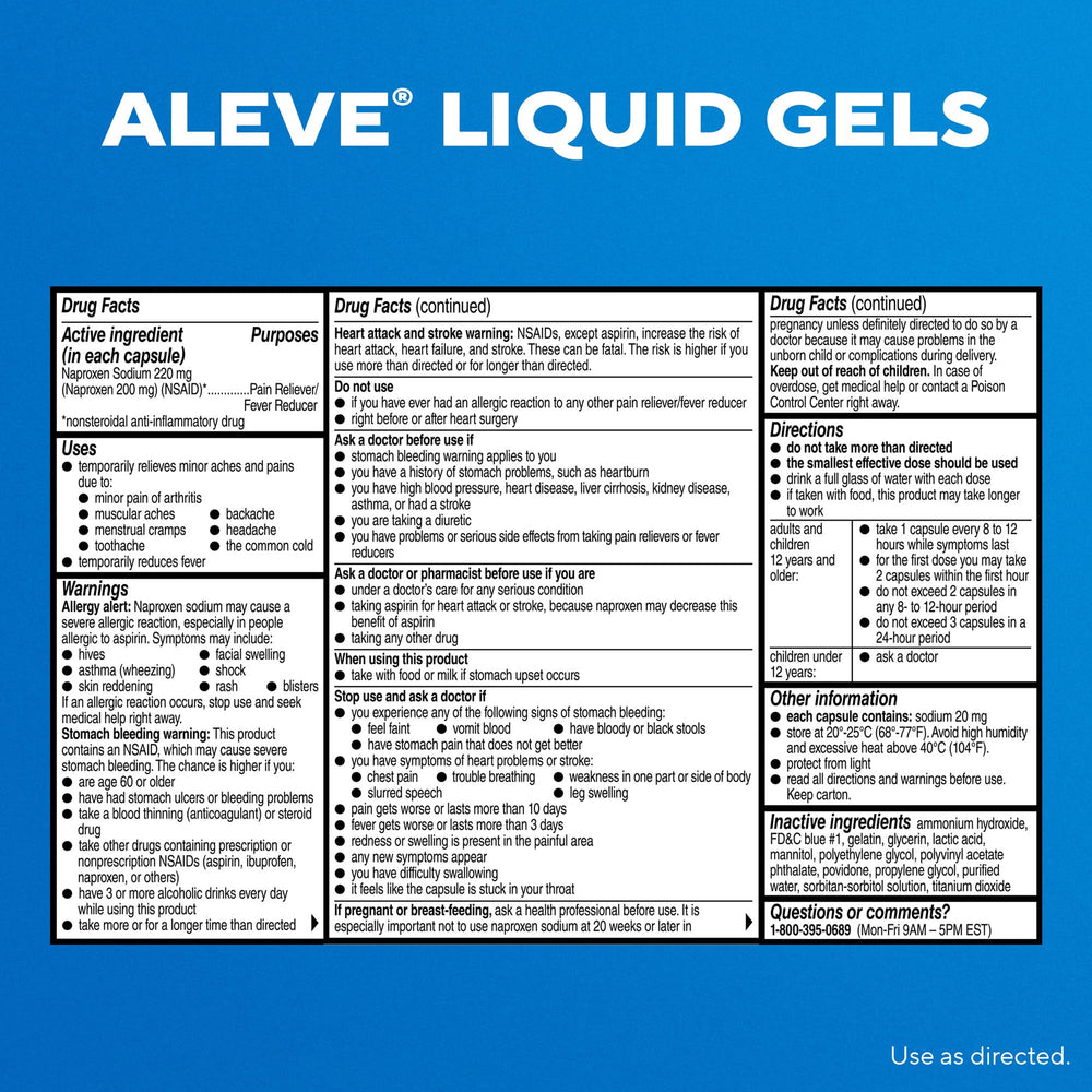 Hands holding Aleve Liquid Capsules