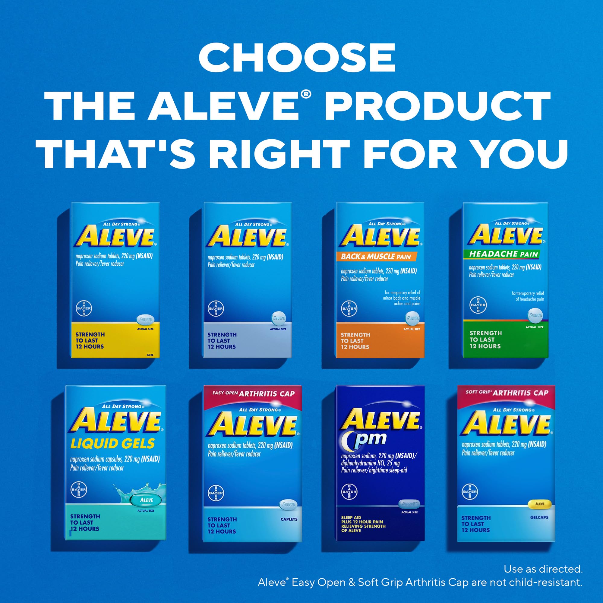 Aleve packaging front view for consumer awareness