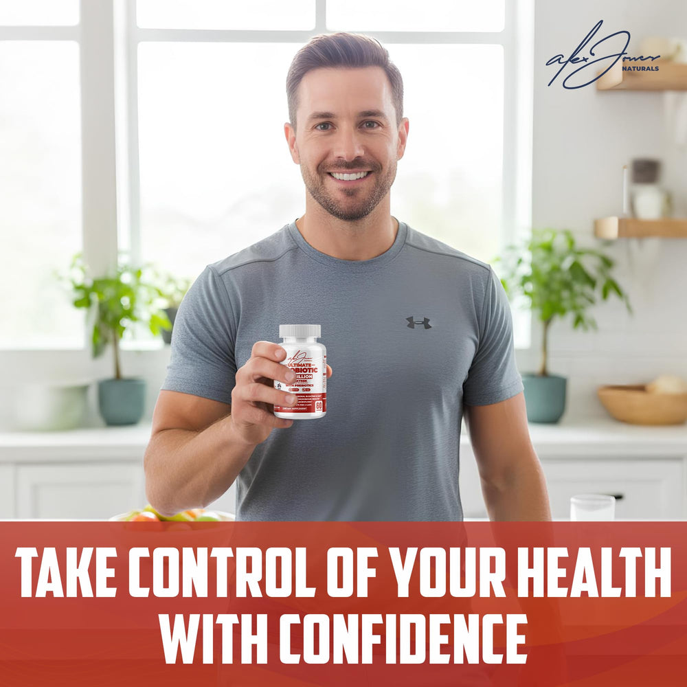 Alex Jones Naturals batch-ingredients label showcasing probiotic strains and quality.