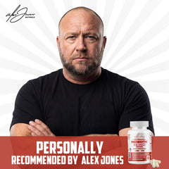 Alex Jones Naturals probiotic capsules closeup supporting gut health and capsule integrity.