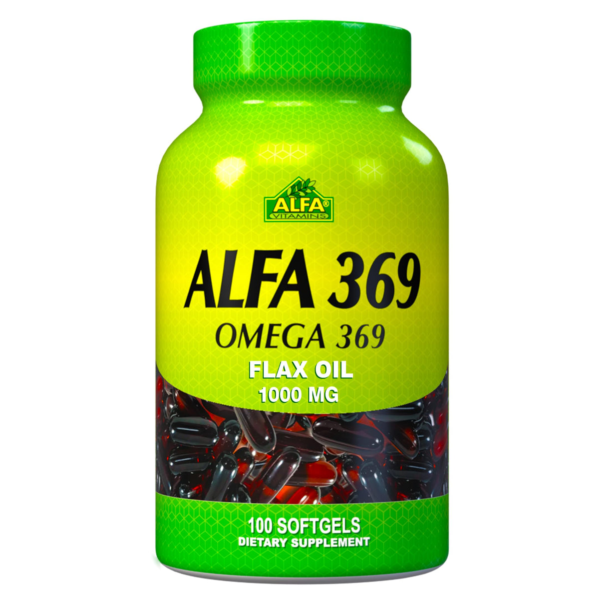 Alfa Vitamins Alfa 3-6-9 bottle pose highlights daily omega support