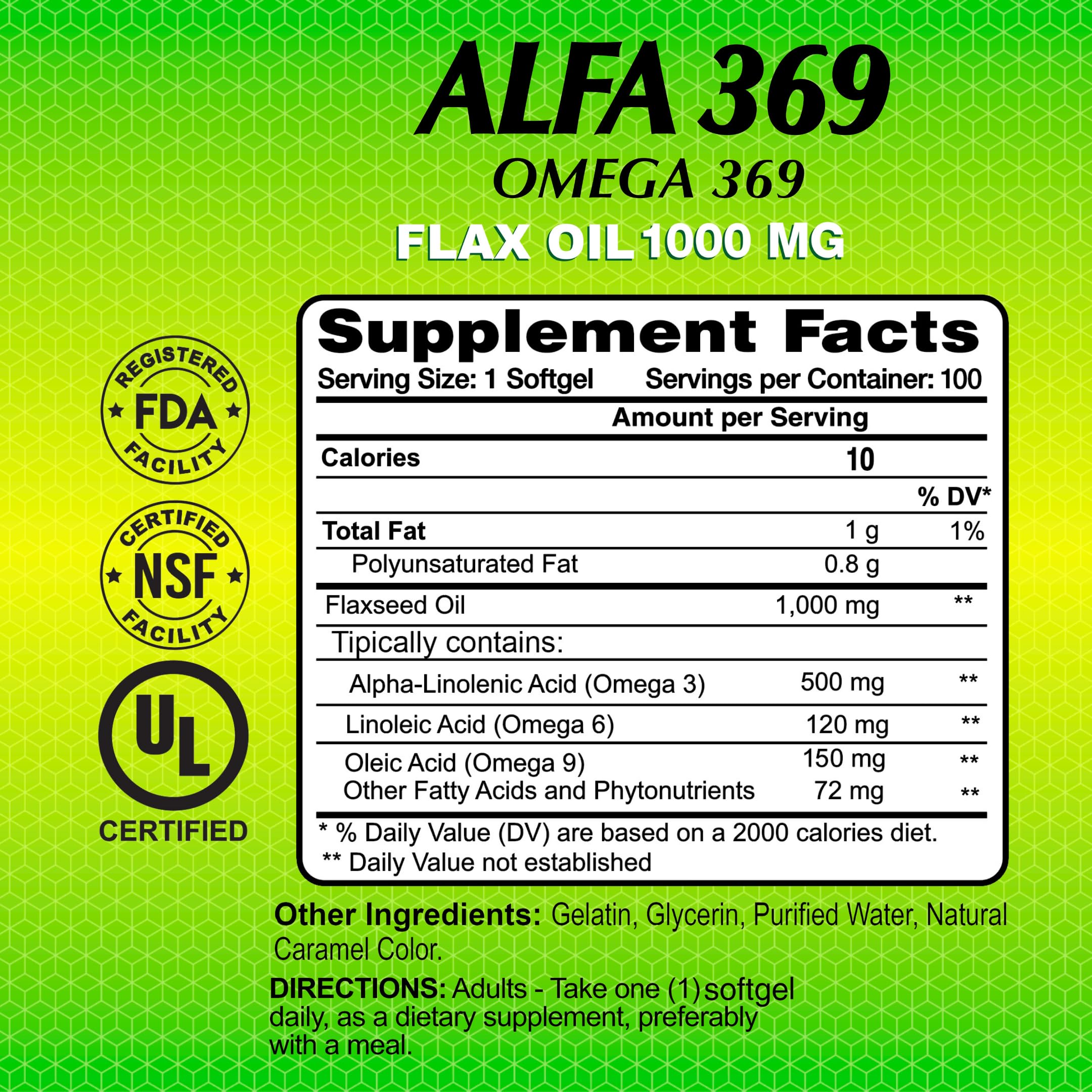 Alfa Vitamins Alfa 3-6-9 label detail emphasizes clean ingredient info
