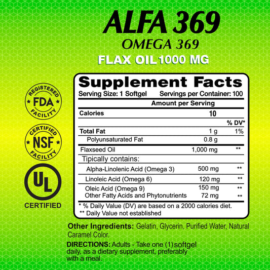 Alfa Vitamins Alfa 3-6-9 label detail emphasizes clean ingredient info