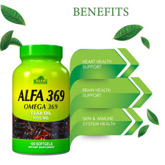 Alfa Vitamins flax seed oil capsules showcase natural essential fatty acids