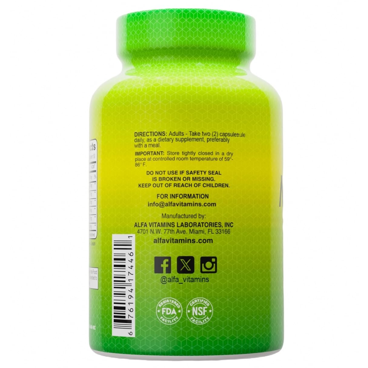 ALFA VITAMINS Menopax label close-up highlighting natural herbal blend for balanced wellness.