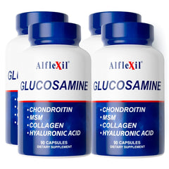 ALFLEXIL glucosamine and chondroitin bottle supports joint mobility for daily activity.