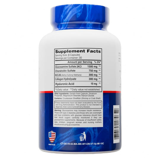 ALFLEXIL capsules closeup highlighting MSM and collagen for flexible joints.