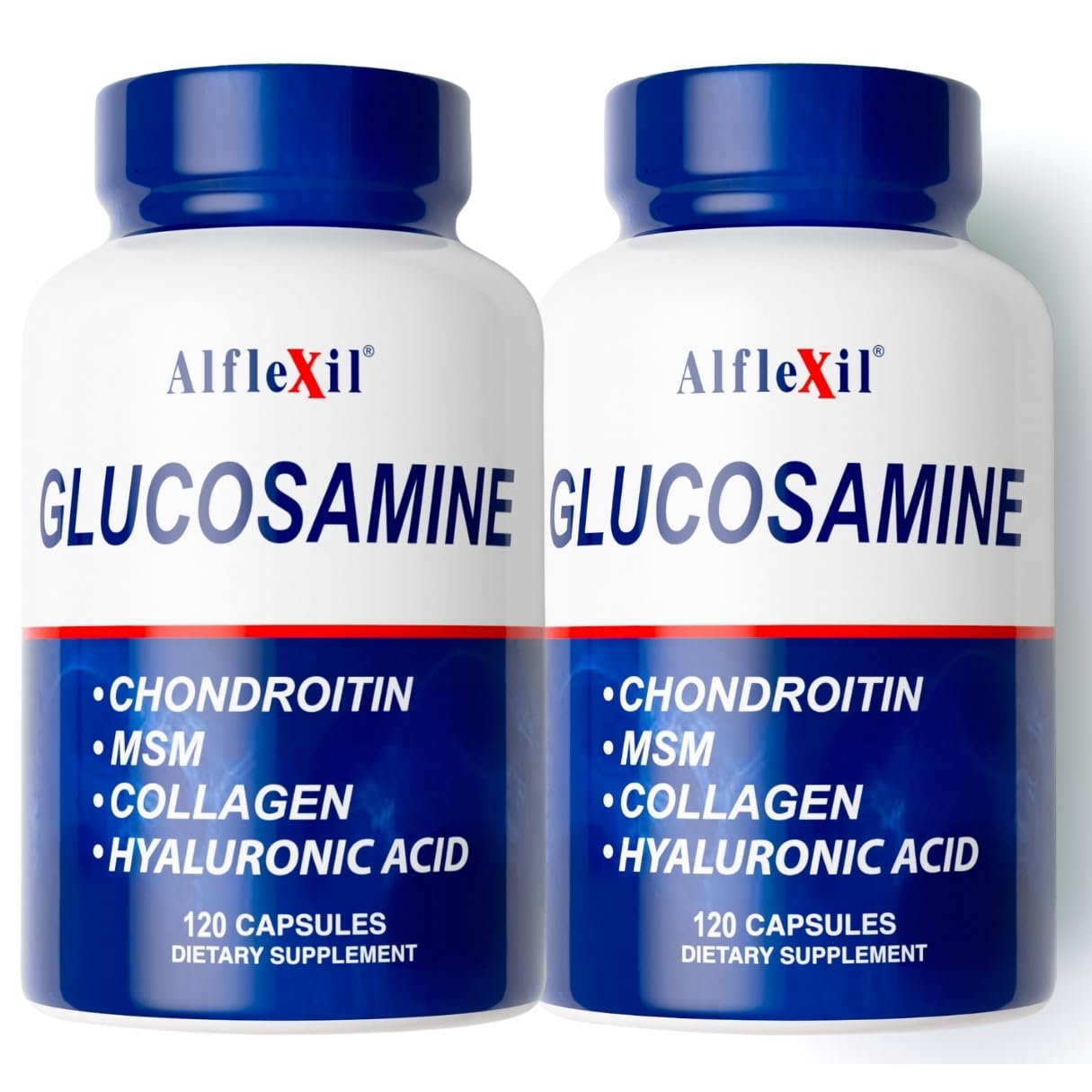 ALFLEXIL premium glucosamine bottle for daily joint support and mobility.