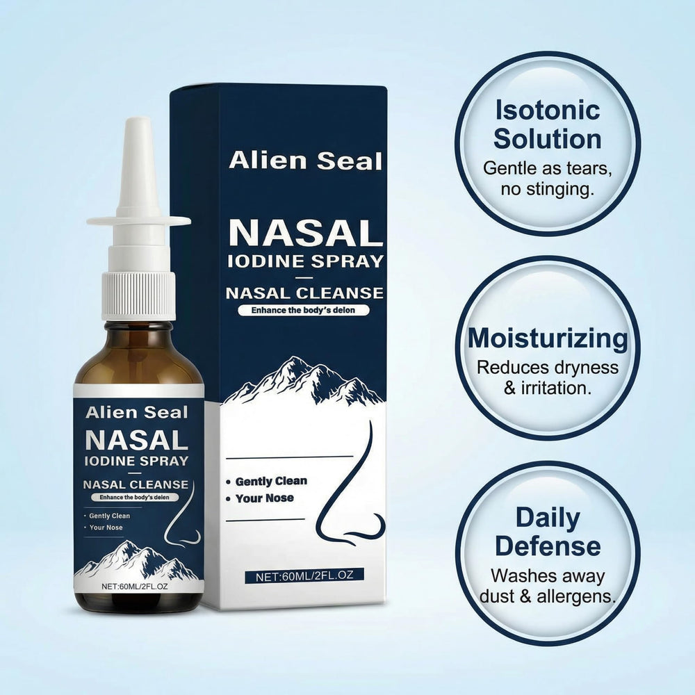 Alien Seal nasal cleansing formula shown for refreshing passages.