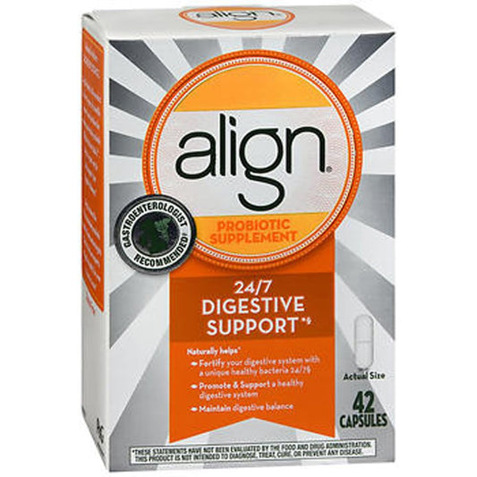 Align probiotic capsules in a two-bottle pack for extended daily supplementation and convenient dosing.