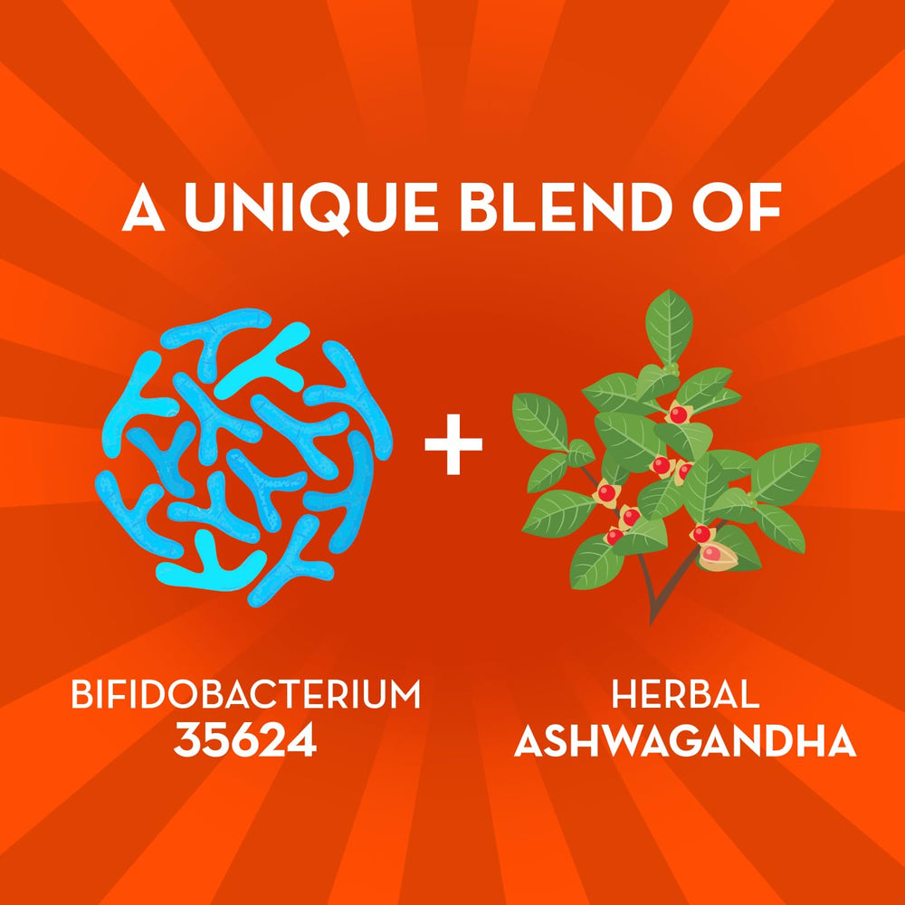 Align Probiotic Digestive De-Stress bottle-back highlighting potency and labeling details.