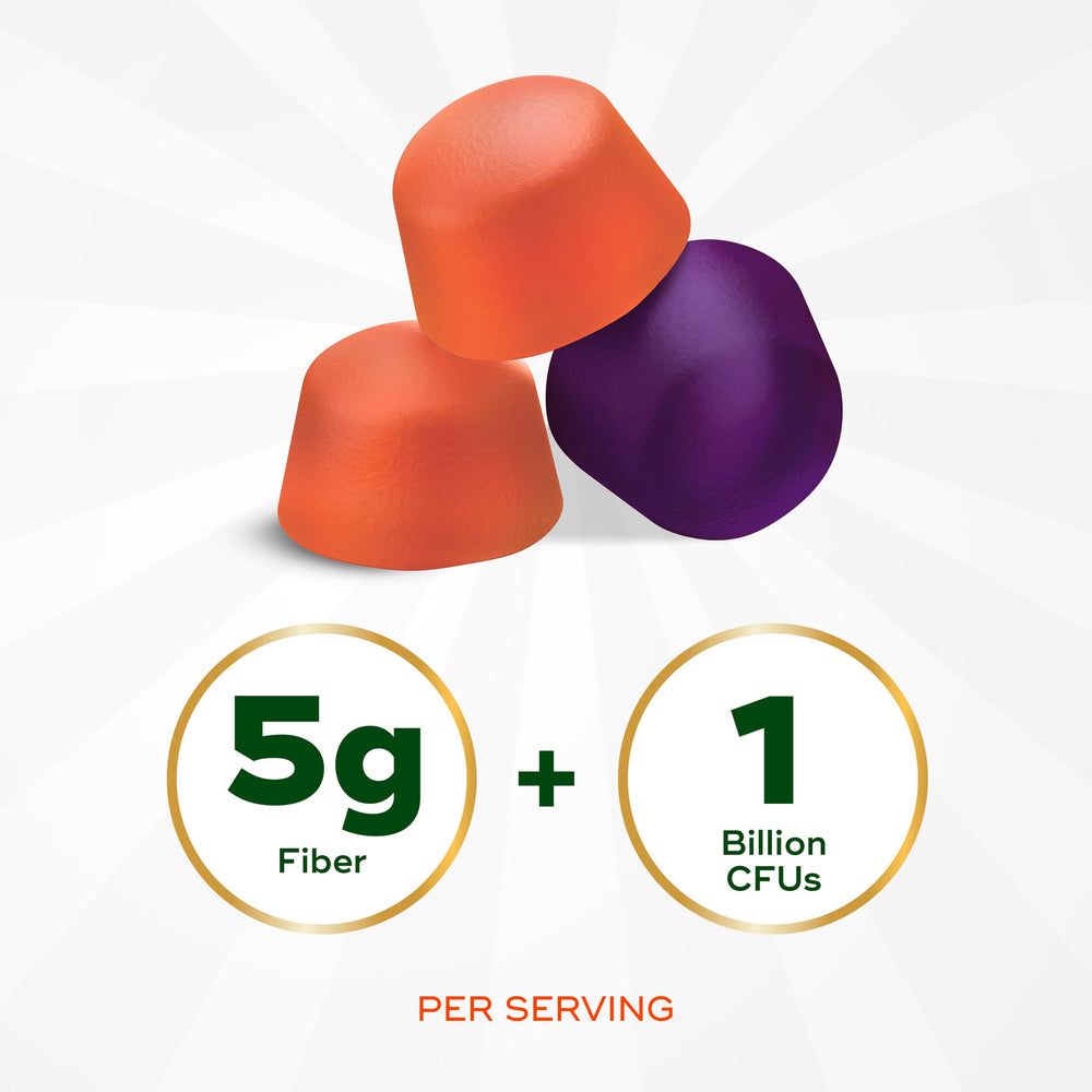 Align Probiotic + Fiber Gummies blackberry flavor gummies for on-the-go relief