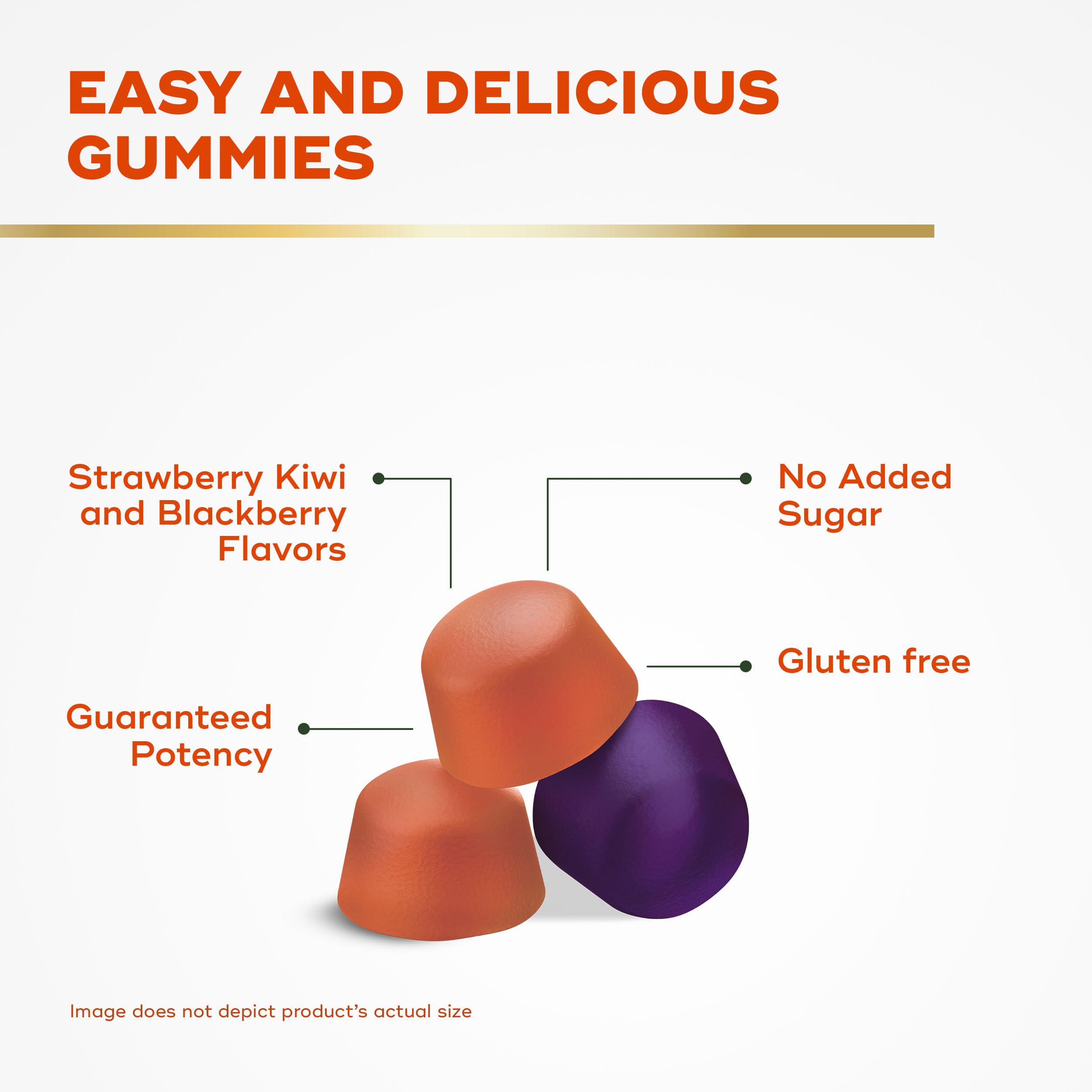 Gummies being poured to show convenient no-water intake
