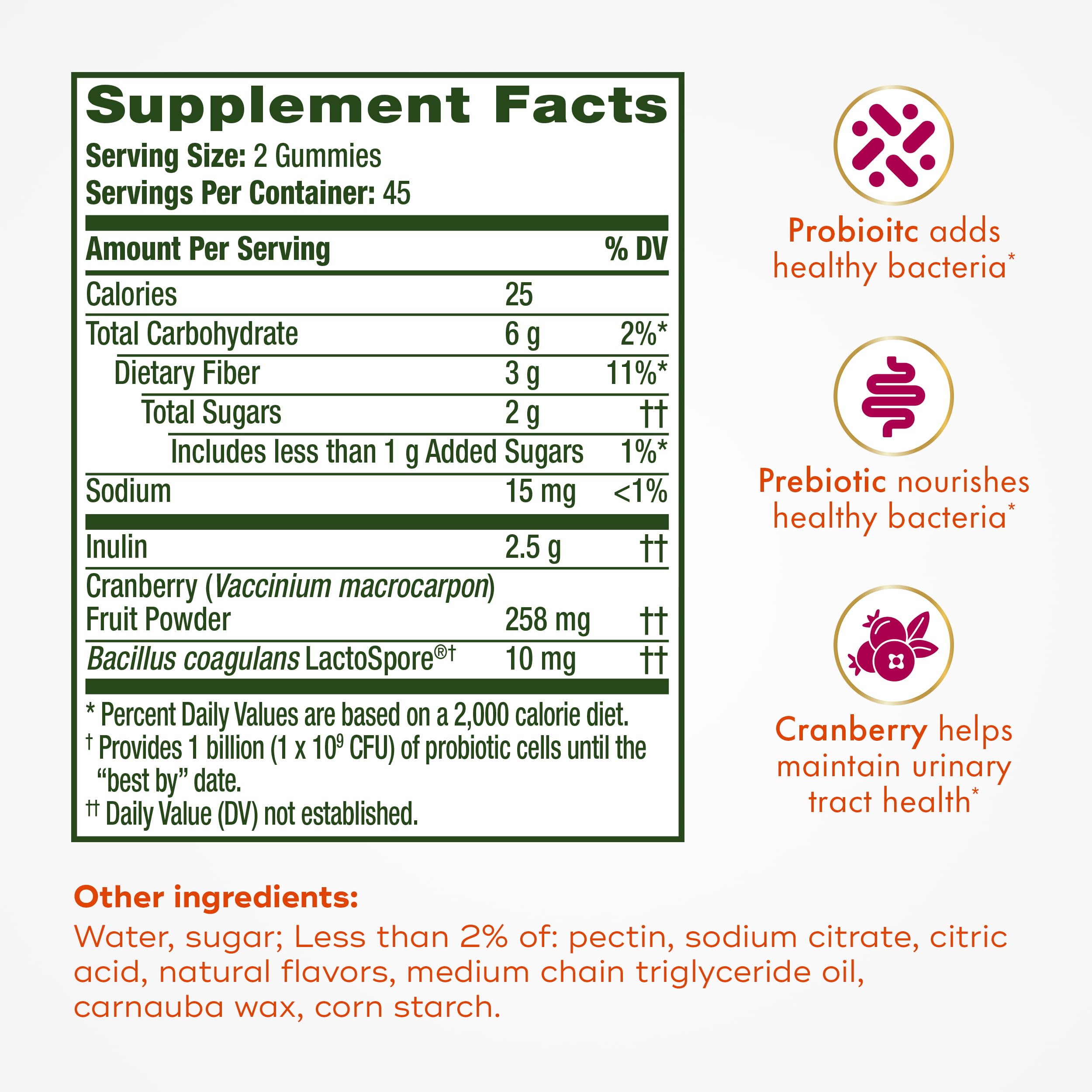 Align Probiotic Women’s Dualbiotic Gummies bottle noting no refrigeration needed for convenience.
