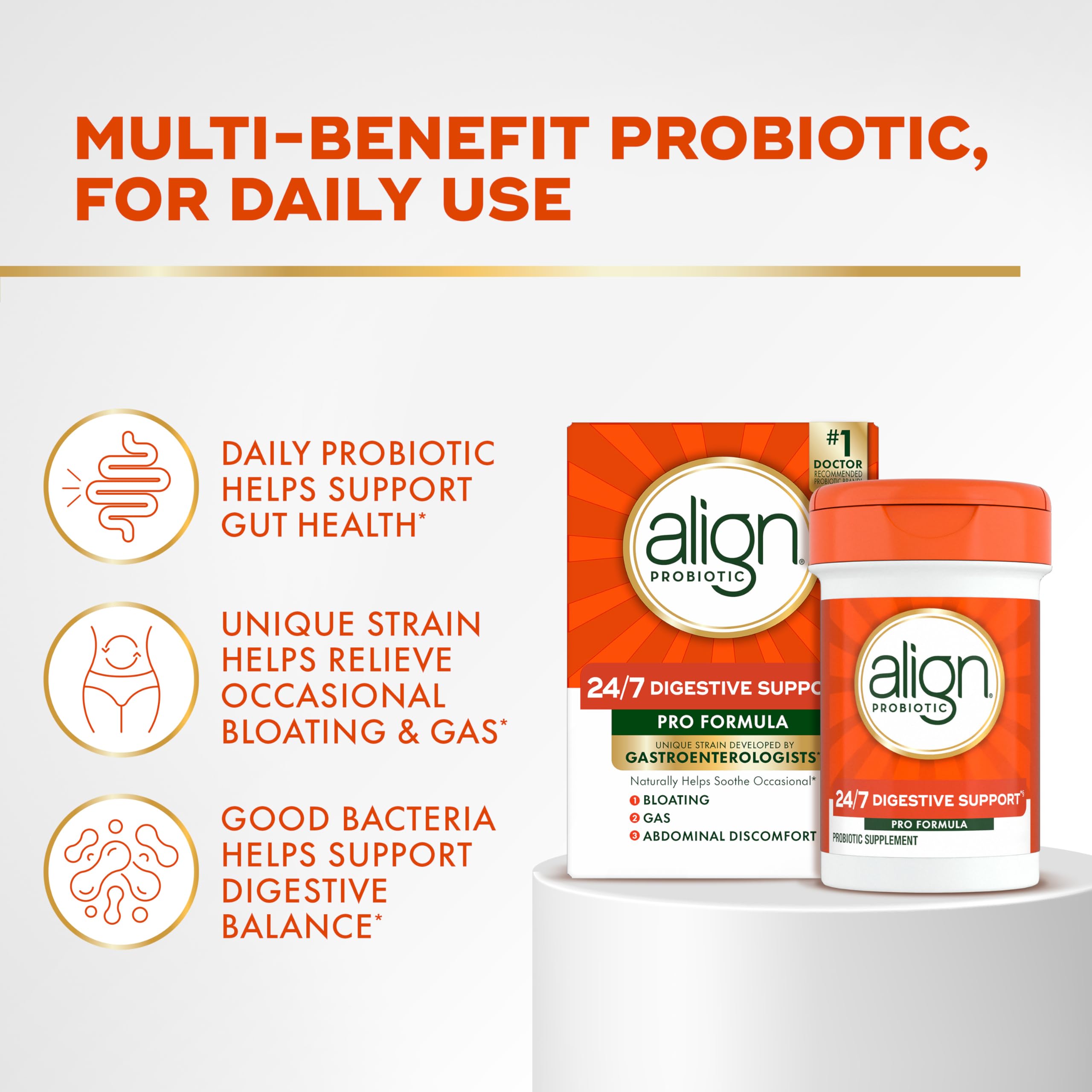 Align Pro Formula bottle with glass, suggesting convenient daily routine