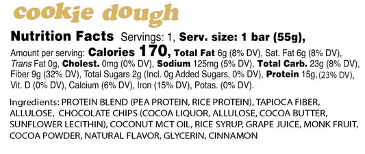 Alio cookie dough bar bite close-up highlights chewy texture and protein boost
