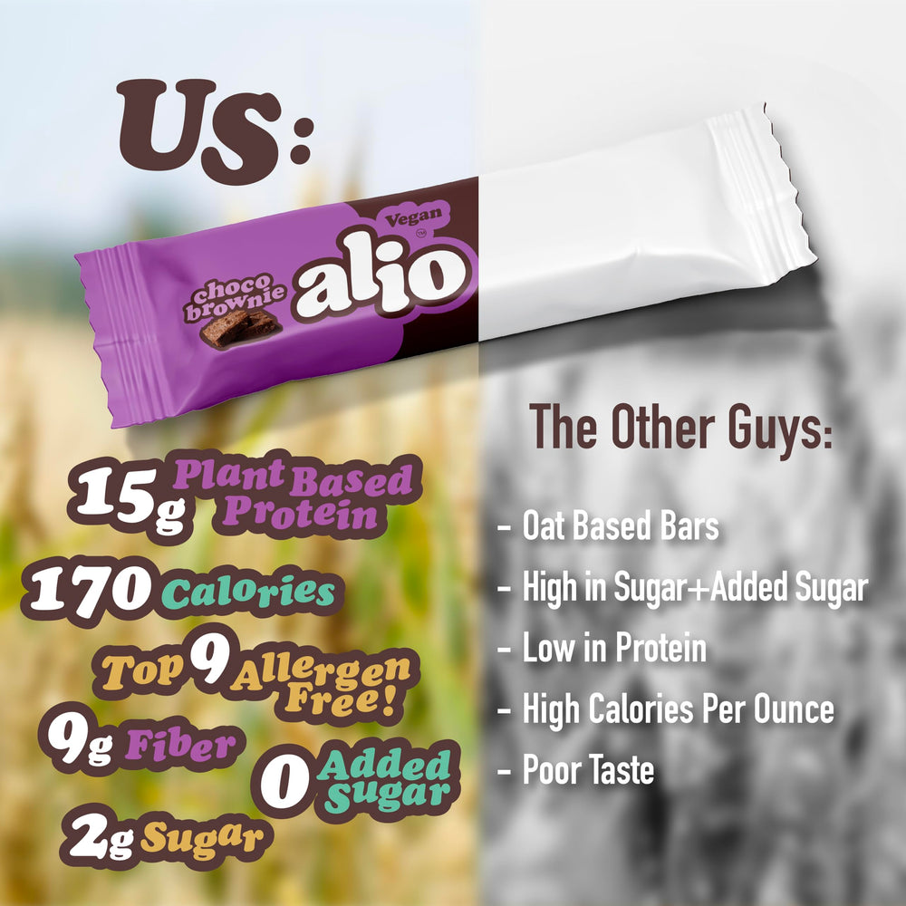 Alio Choco Brownie wrapped bar showcases gluten-free and nut-free convenience