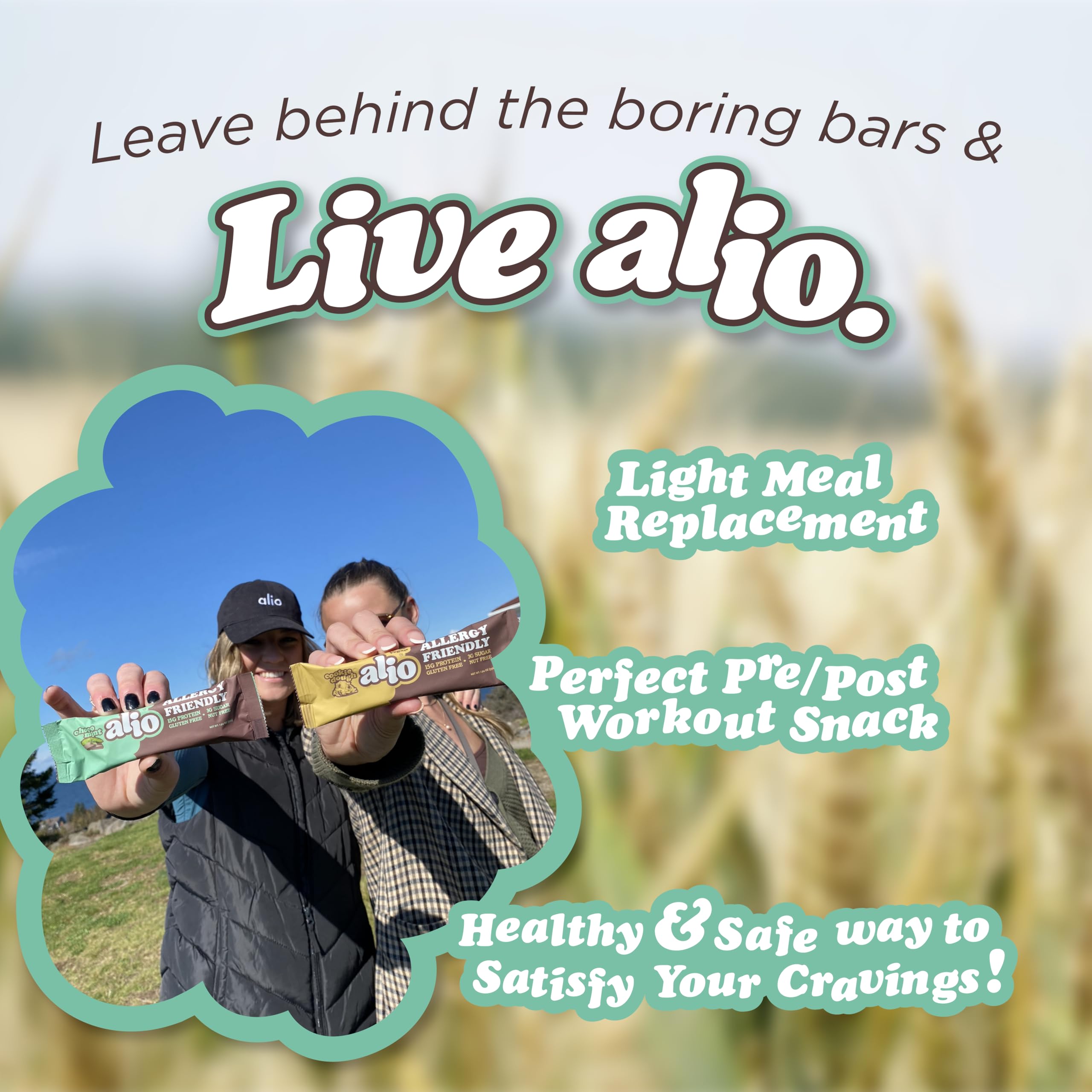 Alio Choco Mint packaging emphasizing allergen-free, vegan ingredients.