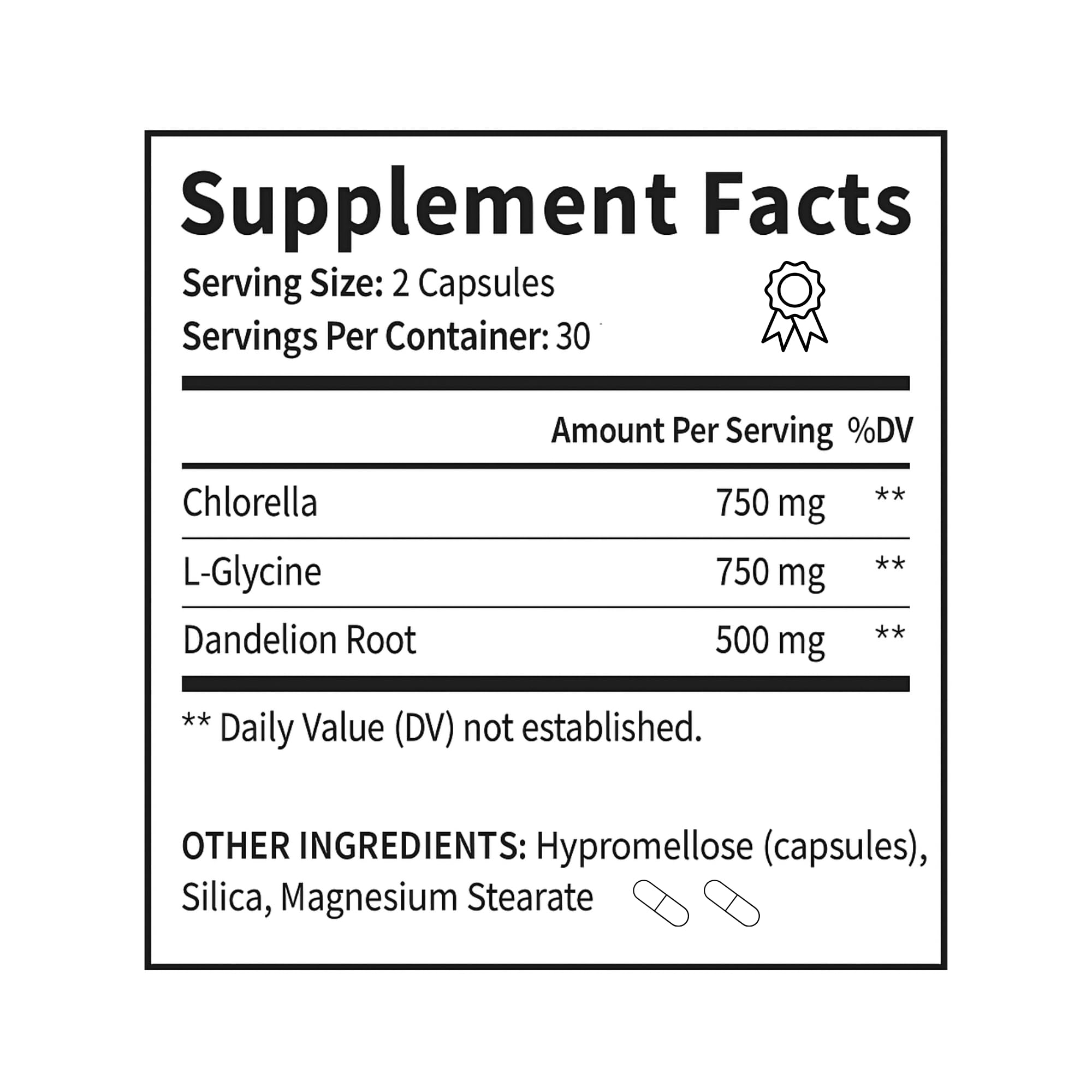 AlkaDetox packaging back label with ingredients.