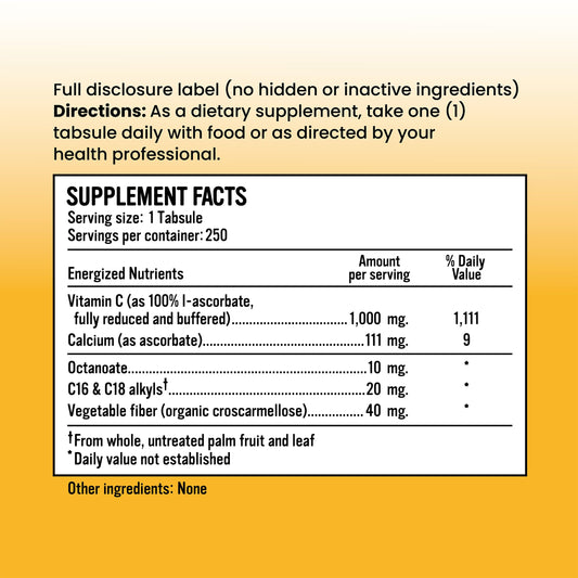 Alkaline for Life Alkalini-C Tabs bottle label highlighting corn-free and GMO-free formula