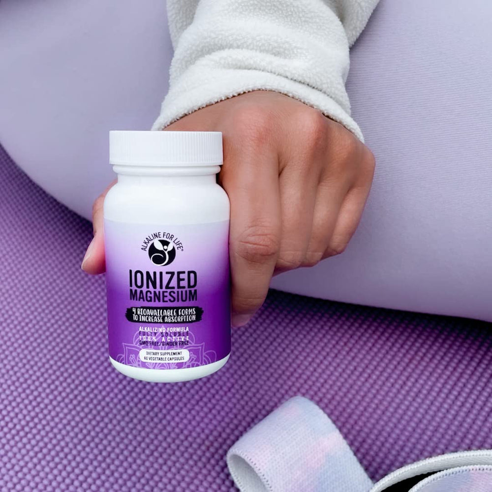 Alkaline for Life bottle closeup shows capsules and clear labeling