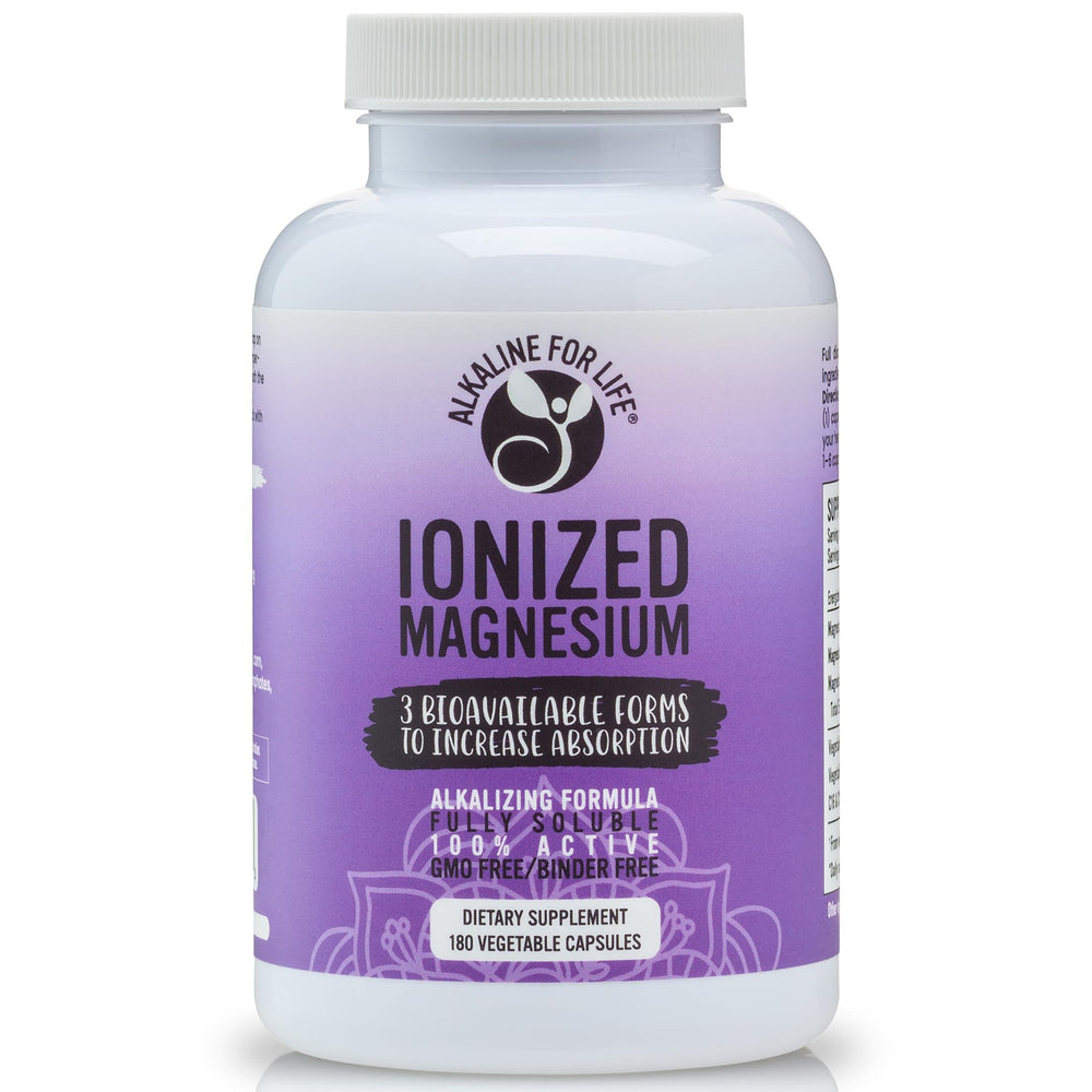 Alkaline for Life ionized magnesium glycinate capsules provide gentle daily support
