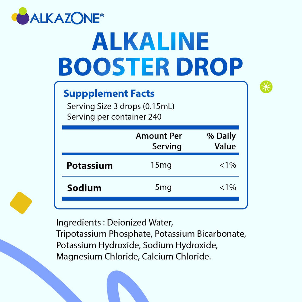 Alkazone drops added to water in a glass to raise pH toward 9.5.