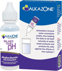 AlkaZone drops pour into glass to alkalize drinking water