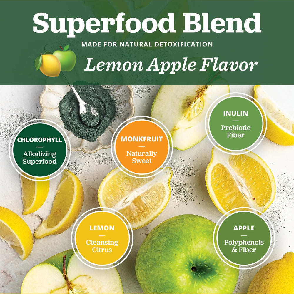 All About Juicing chlorophyll lemonade blend shown as a refreshing ritual.