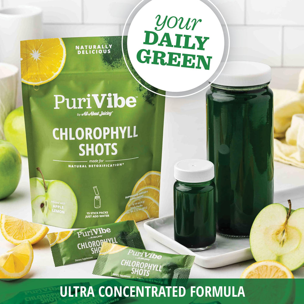All About Juicing chlorophyll shot daily ritual ideal for mornings and quick resets