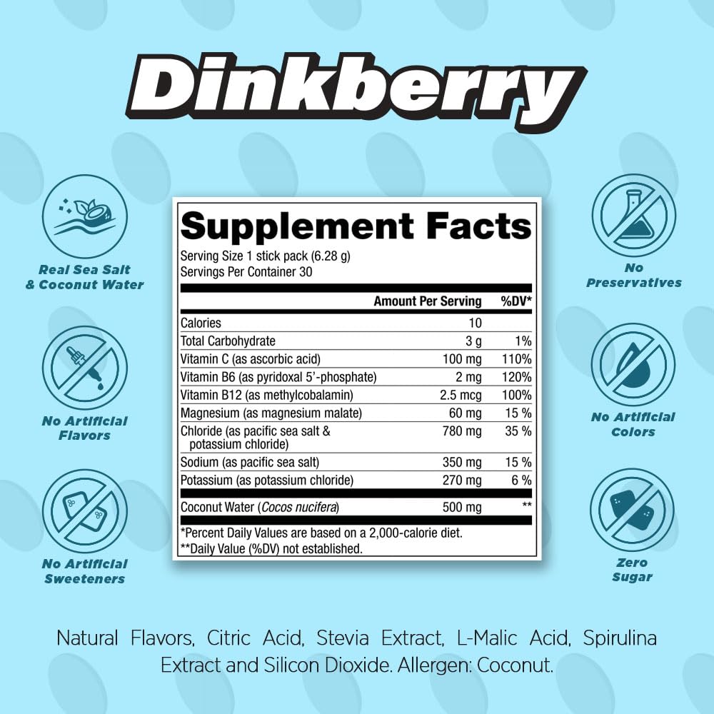ALL DAY Vitality dinkberry powder dissolve in water for quick, sugar-free hydration