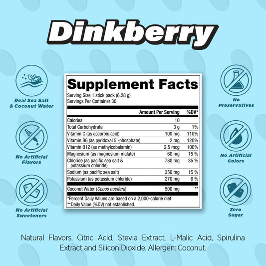 ALL DAY Vitality dinkberry powder dissolve in water for quick, sugar-free hydration