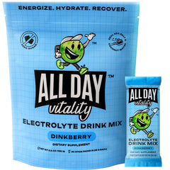 ALL DAY Vitality pickleball electrolyte packet sticks for on-court hydration during long matches