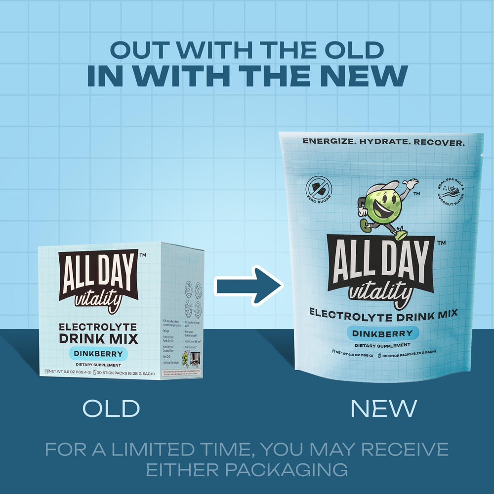 ALL DAY Vitality sea salt coconut water ingredients support natural fluid balance