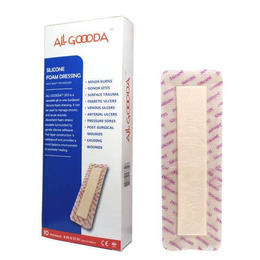 All GOOODA silicone foam dressing 4x12 pack for wound care