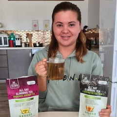 All Slimming Herbs Daytime Tea brewing as part of daily routine