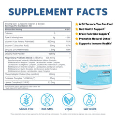 All-Star Nutrition Bio-Heal probiotic adults bottle front highlights gut health for daily use.
