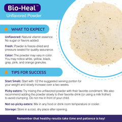 All-Star Nutrition Bio-Heal probiotic powder texture close-up for smooth mixing.