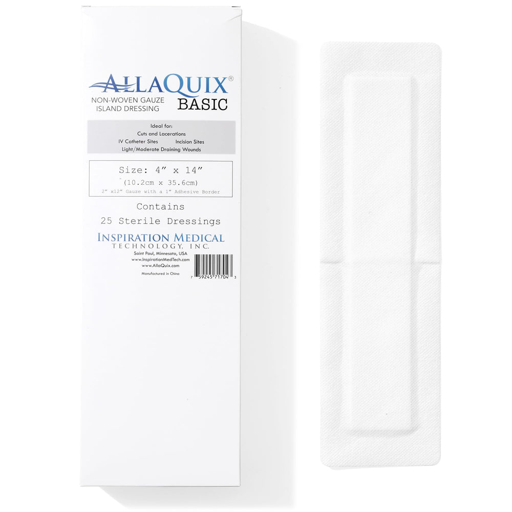 AllaQuix Basic dressing with adhesive border for secure, tape-free wound coverage.