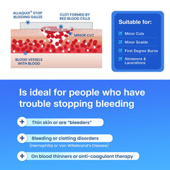 AllaQuix nosebleed-use gauze pad helps manage minor bleeds.