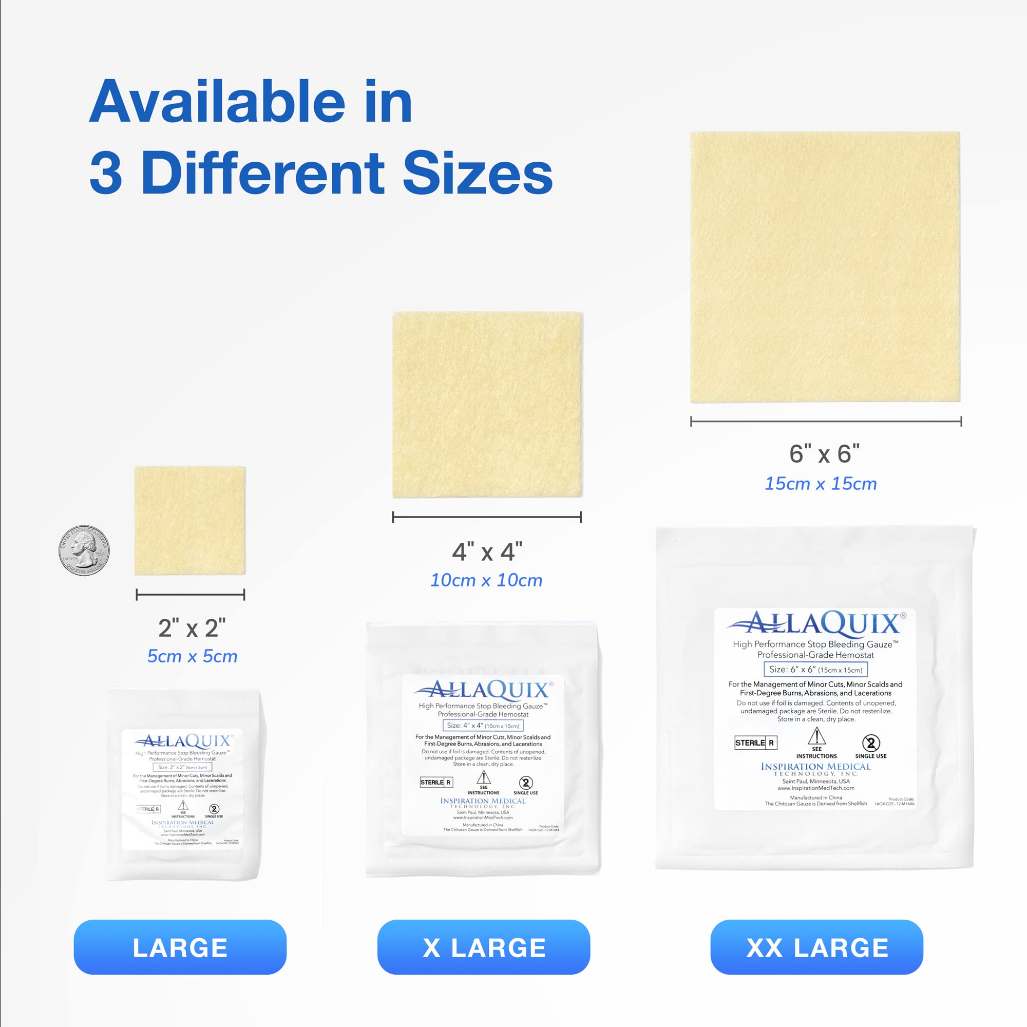 AllaQuix soft skin-friendly gauze pad provides gentle protection.