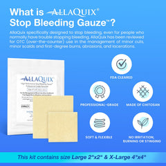 AllaQuix Gauze roll being applied to a minor cut