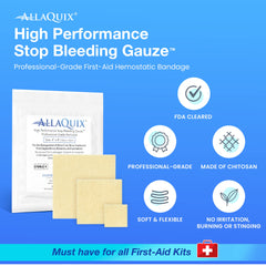 AllaQuix stop bleeding close-up showing rapid barrier action.