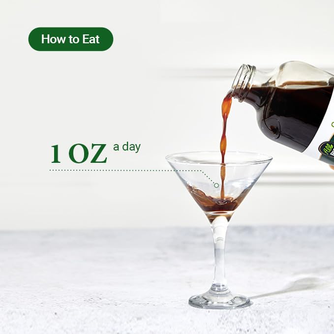 ALL BIO Java Noni juice pouring into glass demonstrates easy tasting anytime.