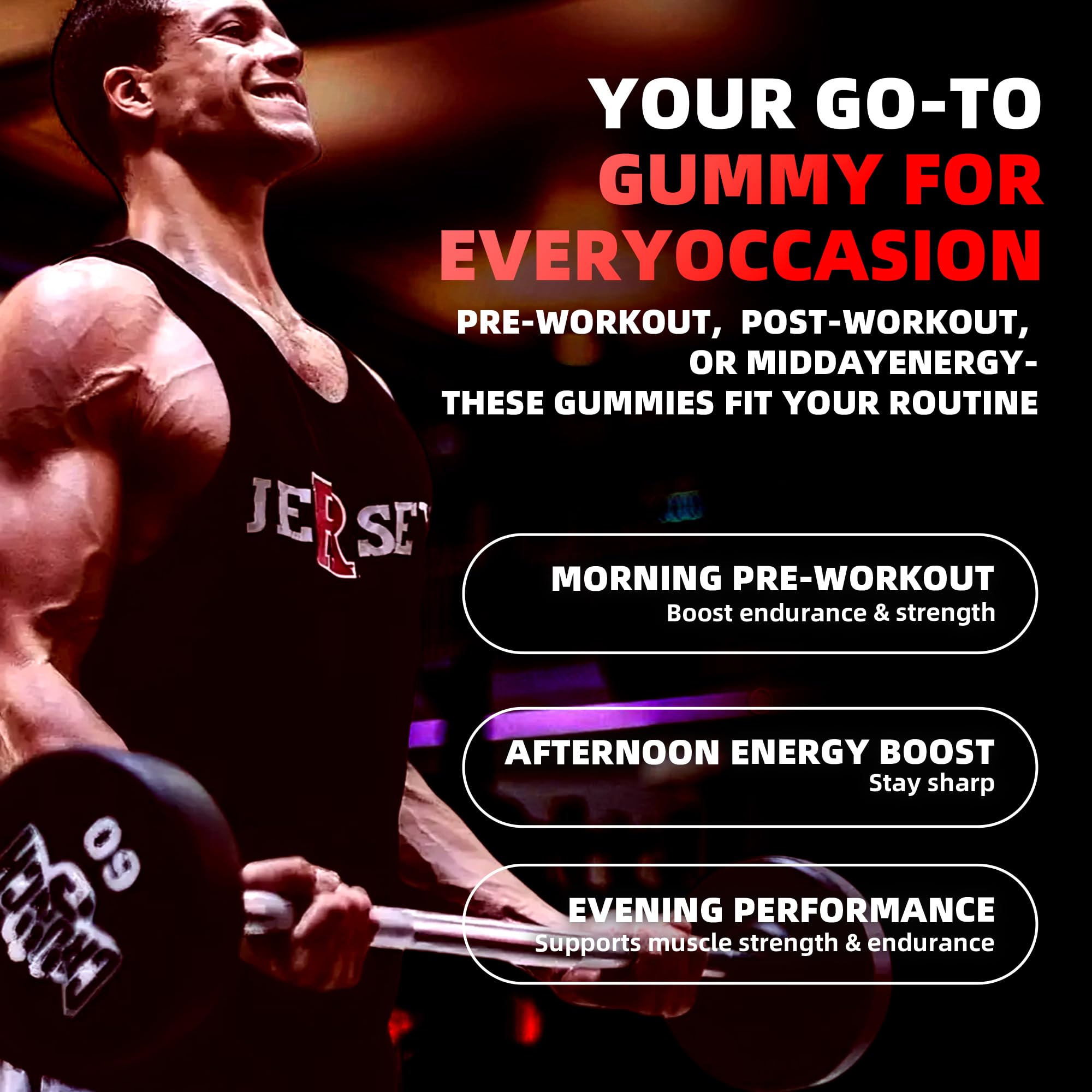 Allcoovita Creatine Gummy strawberry flavor 135ct showcases convenient daily supplementation.