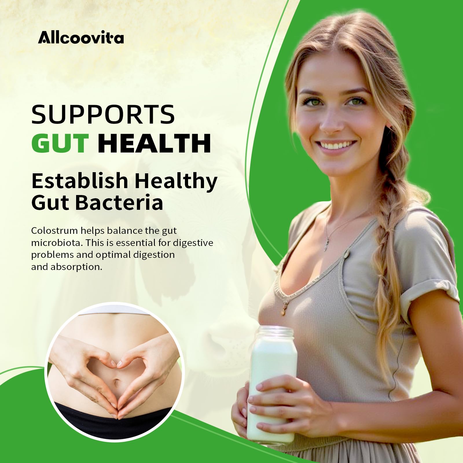 Pouring colostrum powder into liquid demonstrates easy blending.