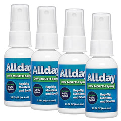 Allday Dry Mouth Spray bottle front for quick dry-mouth relief on the go.